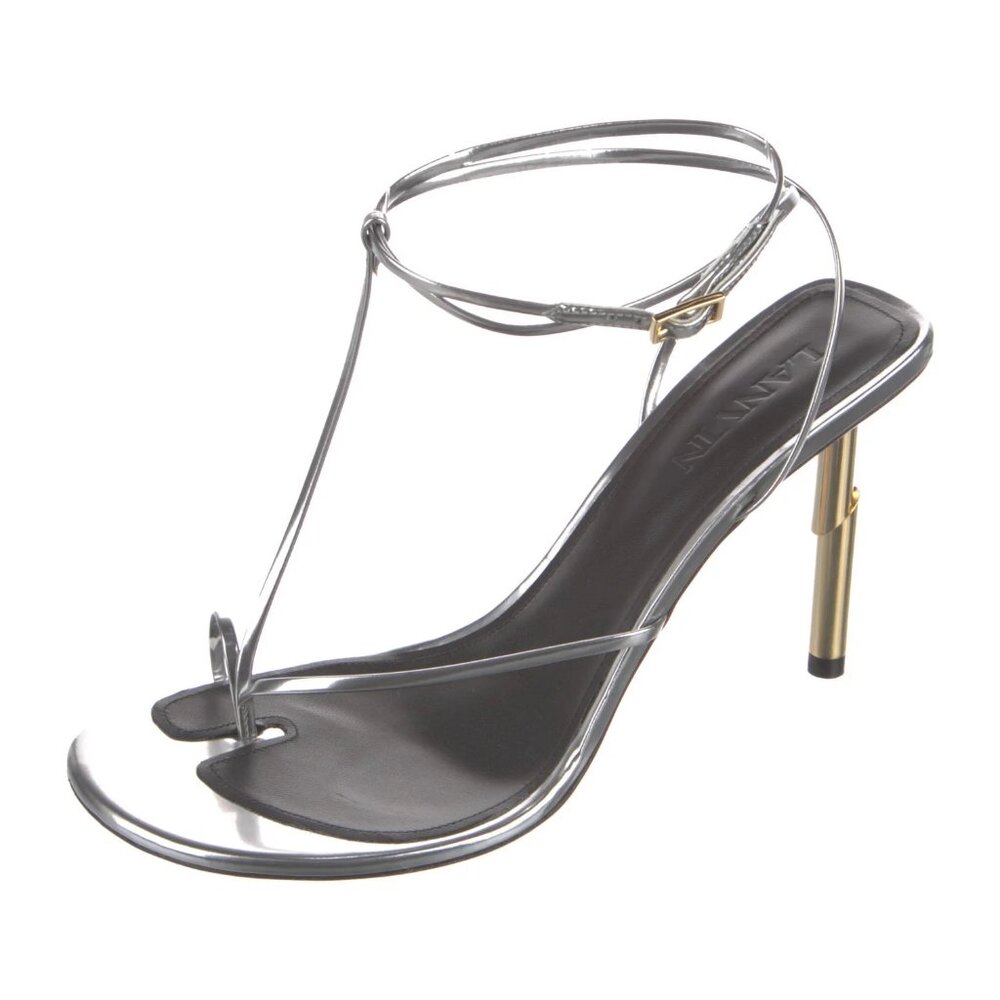 Lanvin Silver and Gold Strappy Sandals Size 41